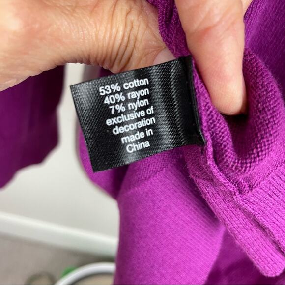 Lane Bryant Purple PInk Crew Neck Star Sequin NWT Sweater 18/20 - Picture 8 of 9